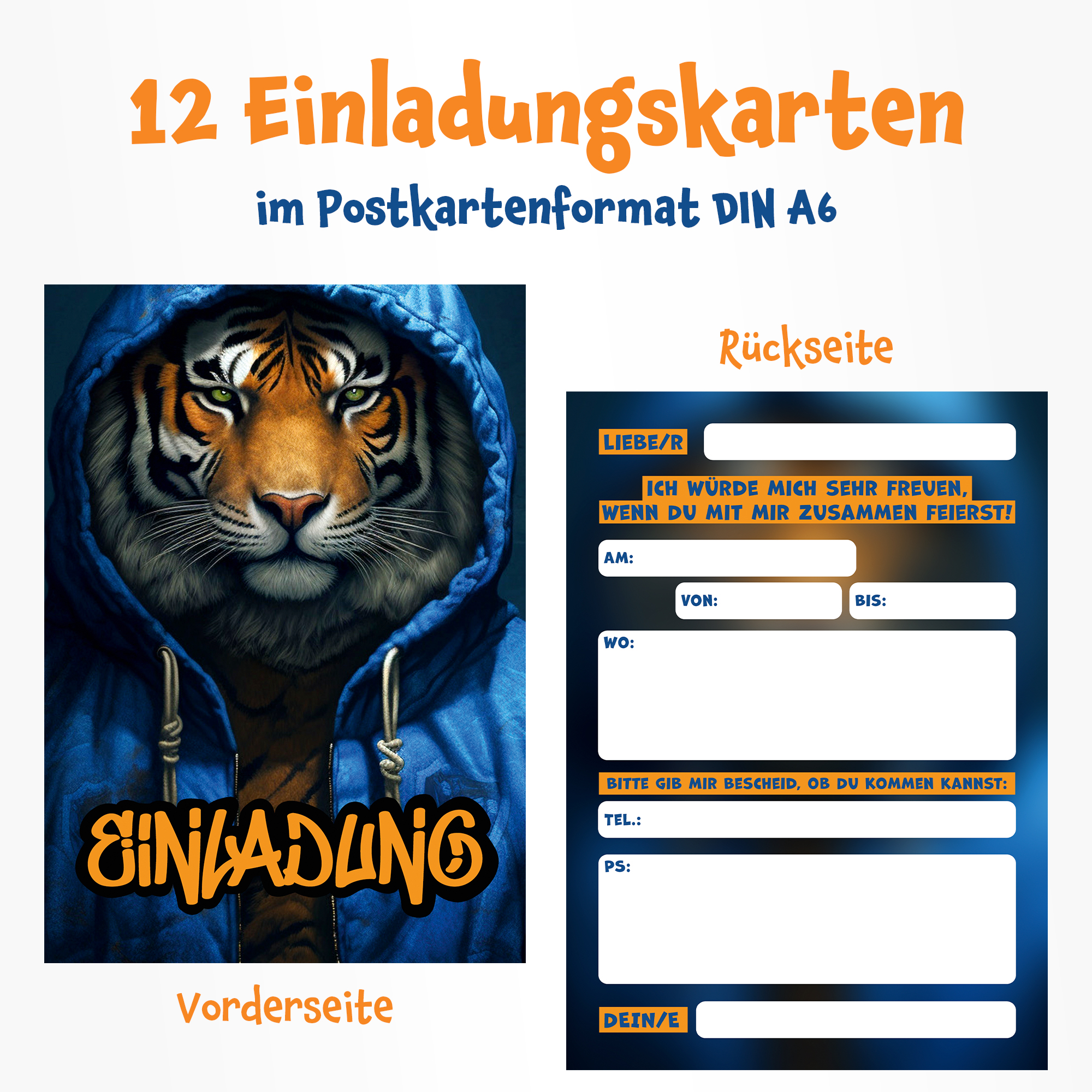 moosthaler einladungskarten kindergeburtstag junge tiger einladungen