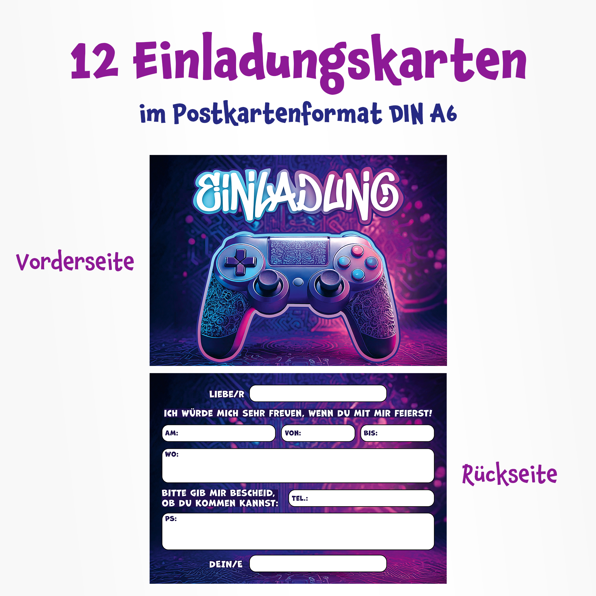 moosthaler einladungskarten kindergeburtstag junge gamingparty einladungen