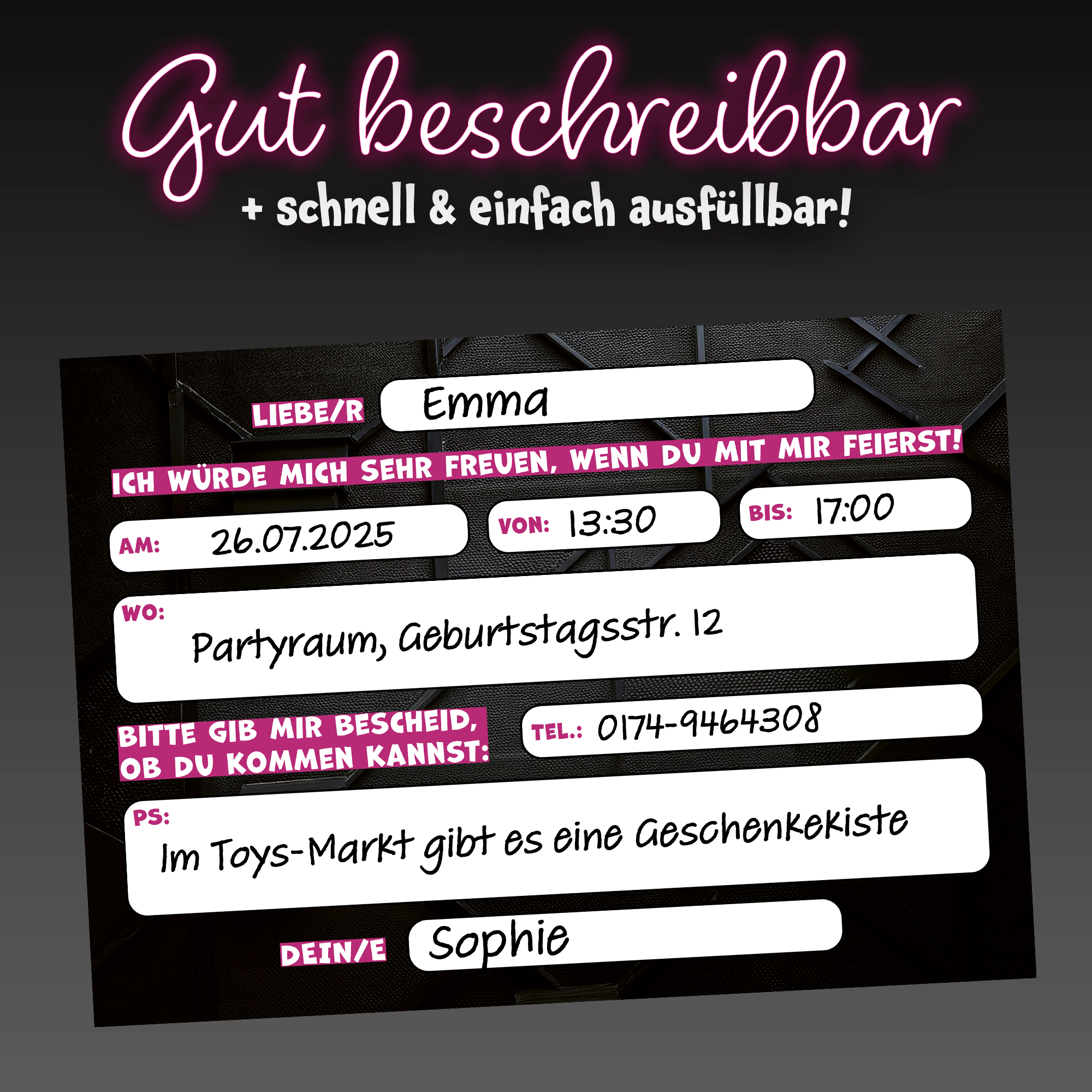 moosthaler einladungskarten kindergeburtstag maedchen neon einladungen