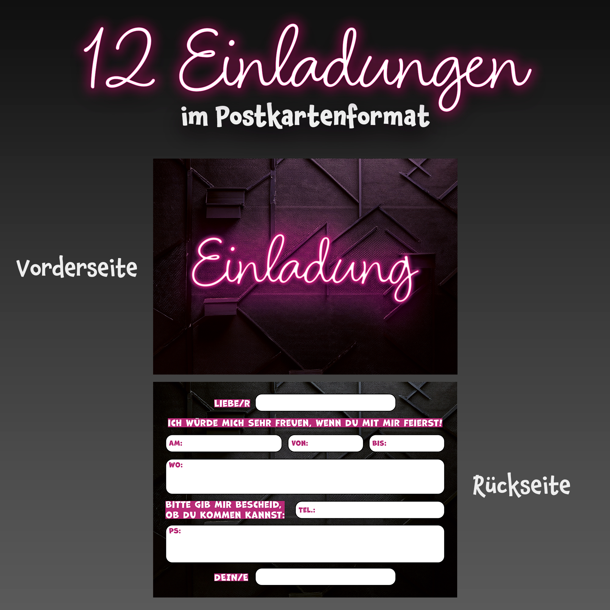 moosthaler einladungskarten kindergeburtstag maedchen neon einladungen