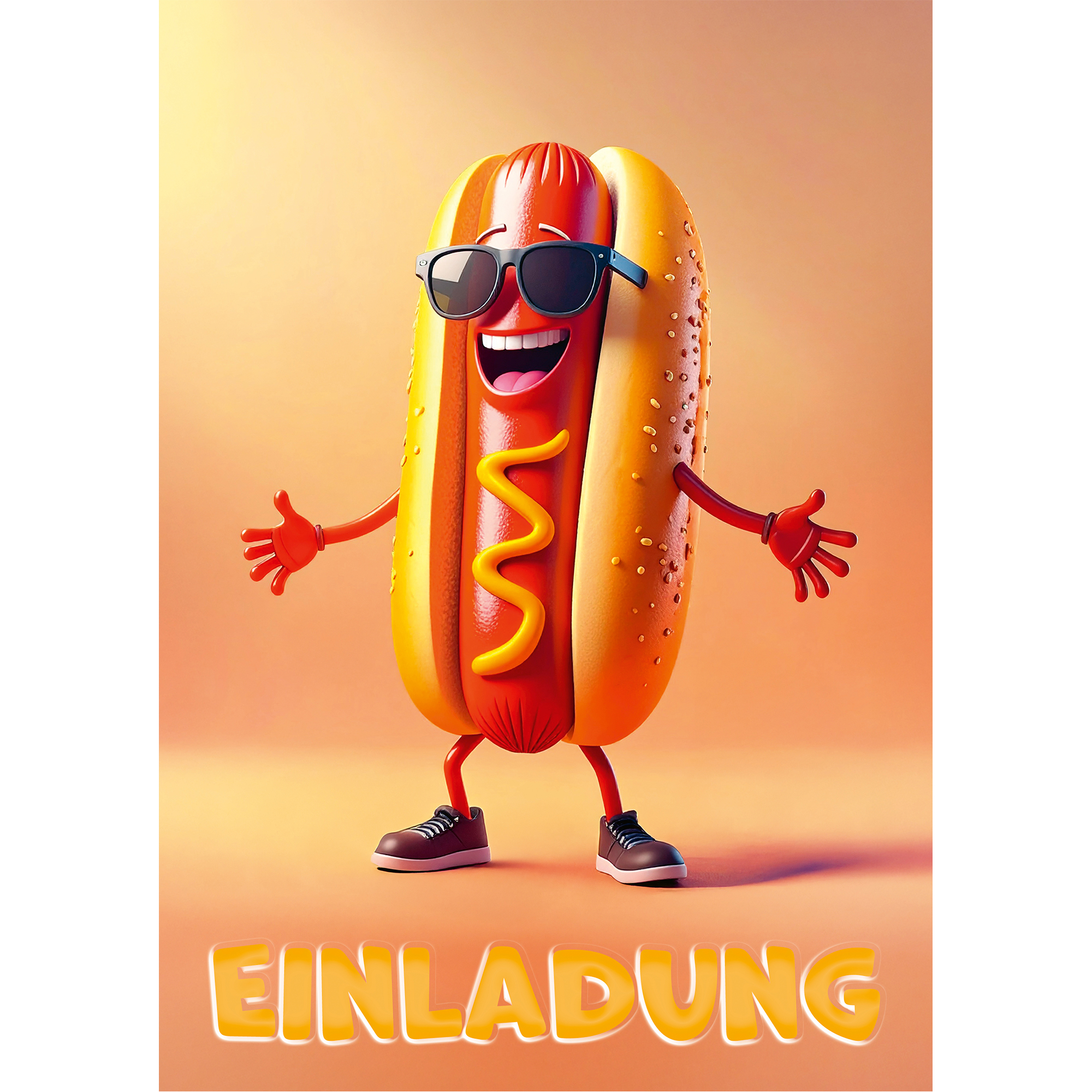 moosthaler einladungskarten kindergeburtstag junge Hot Dog einladungen