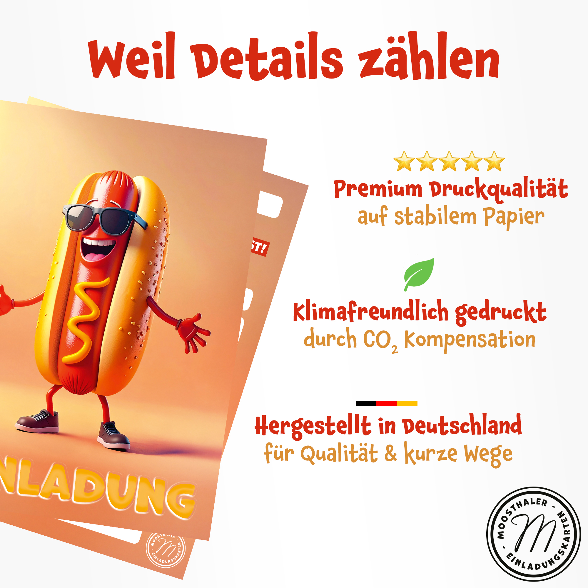 moosthaler einladungskarten kindergeburtstag junge Hot Dog einladungen