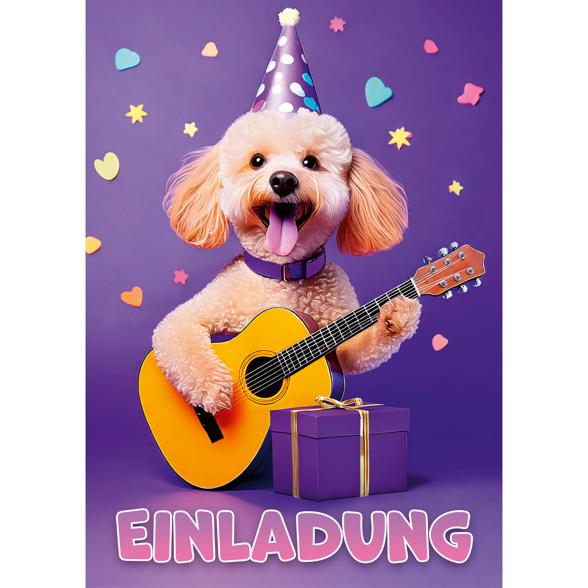 moosthaler einladungskarten kindergeburtstag maedchen pudel hund einladungen